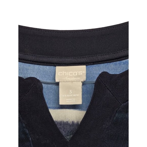 Chicos Travelers Womens Size 16/18 Striped Sleeveless Top Slinky Stretch Casual - Picture 4 of 6